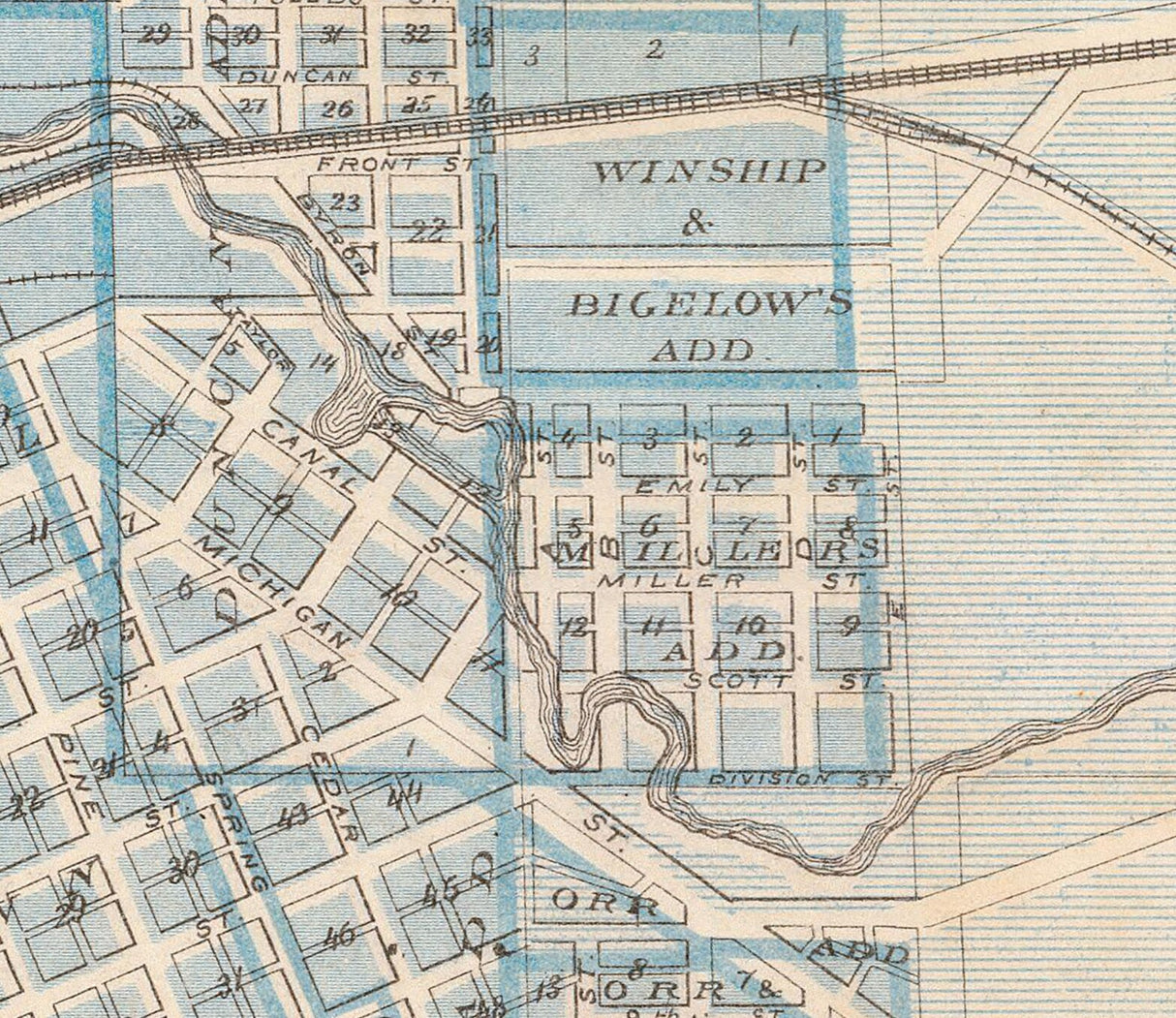 1876 Town Map of Michigan City La Porte County Indiana