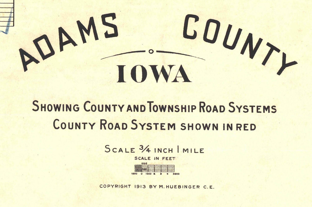 1914 Map of Adams County Iowa