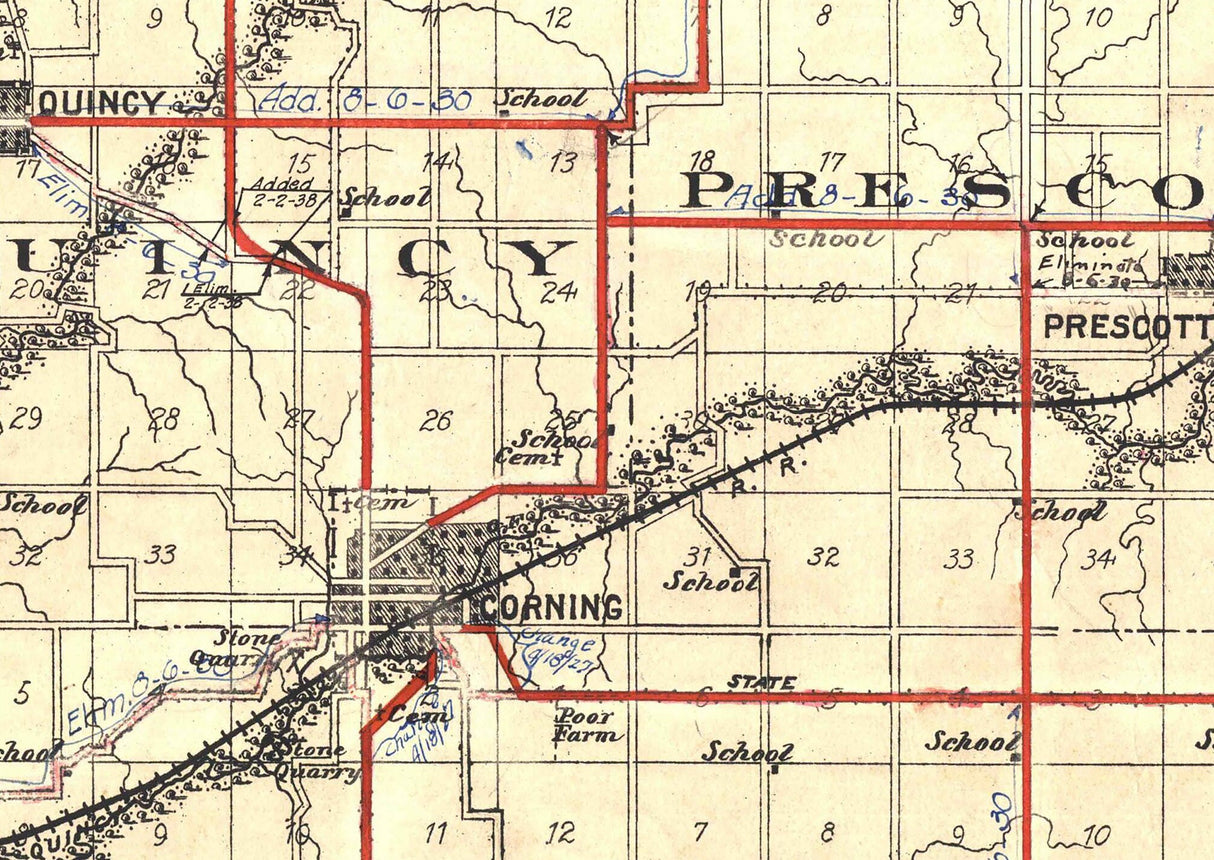 1914 Map of Adams County Iowa