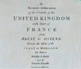 1803 Map of The United Kingdom and Coast of France