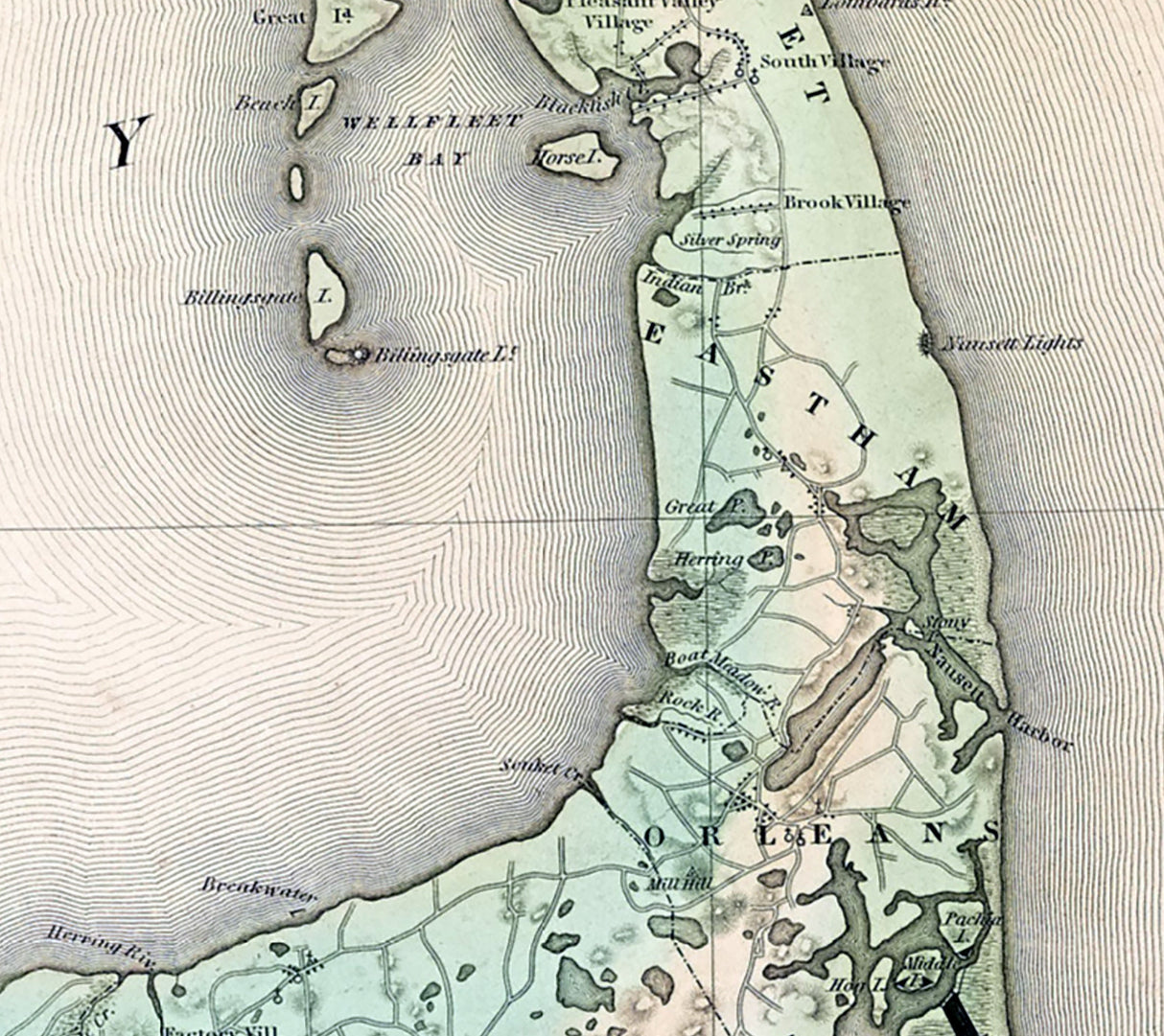 1844 Map of Barnstable County Massachusetts