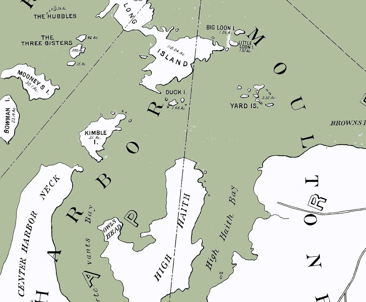 1903 Map of Asquam Lake New Hampshire