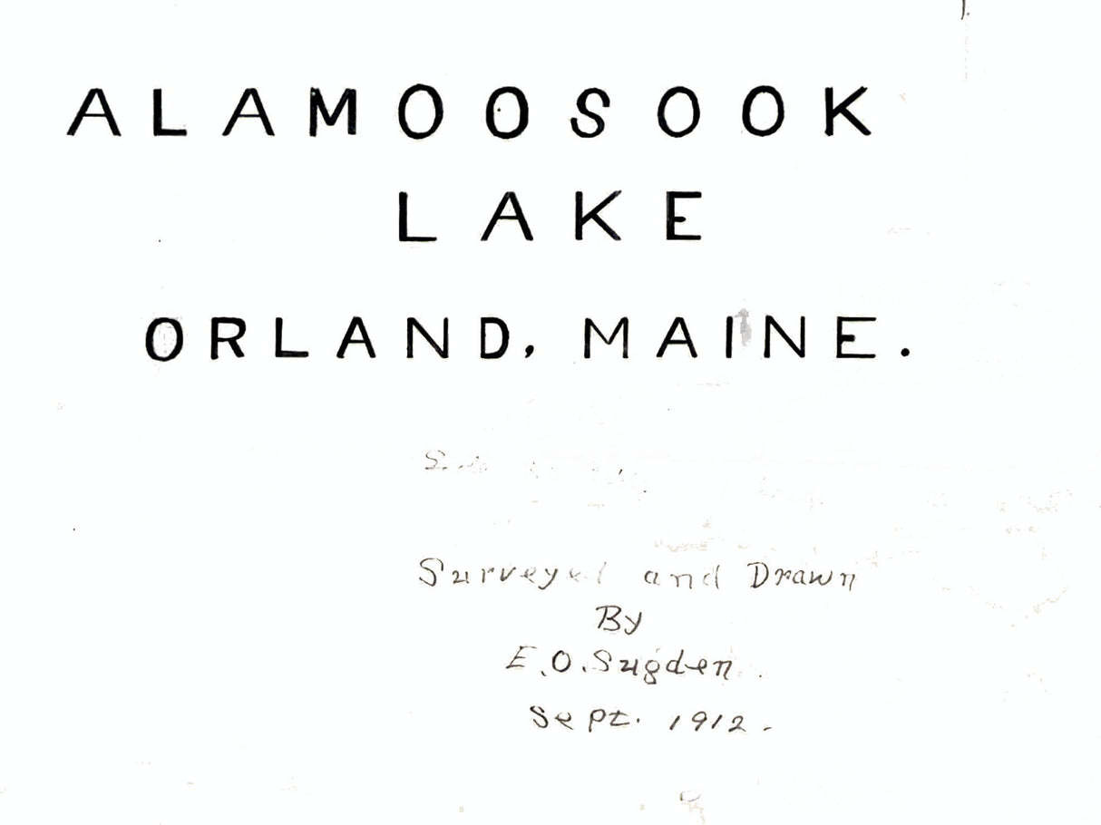 1912 Map of Alamoosook Lake Orland Maine