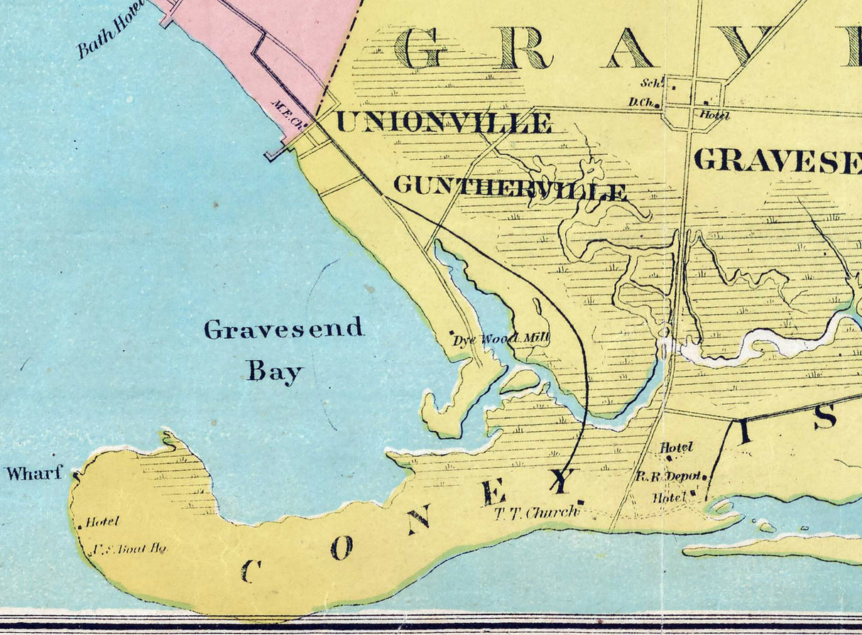 1869 Map of Kings County New York