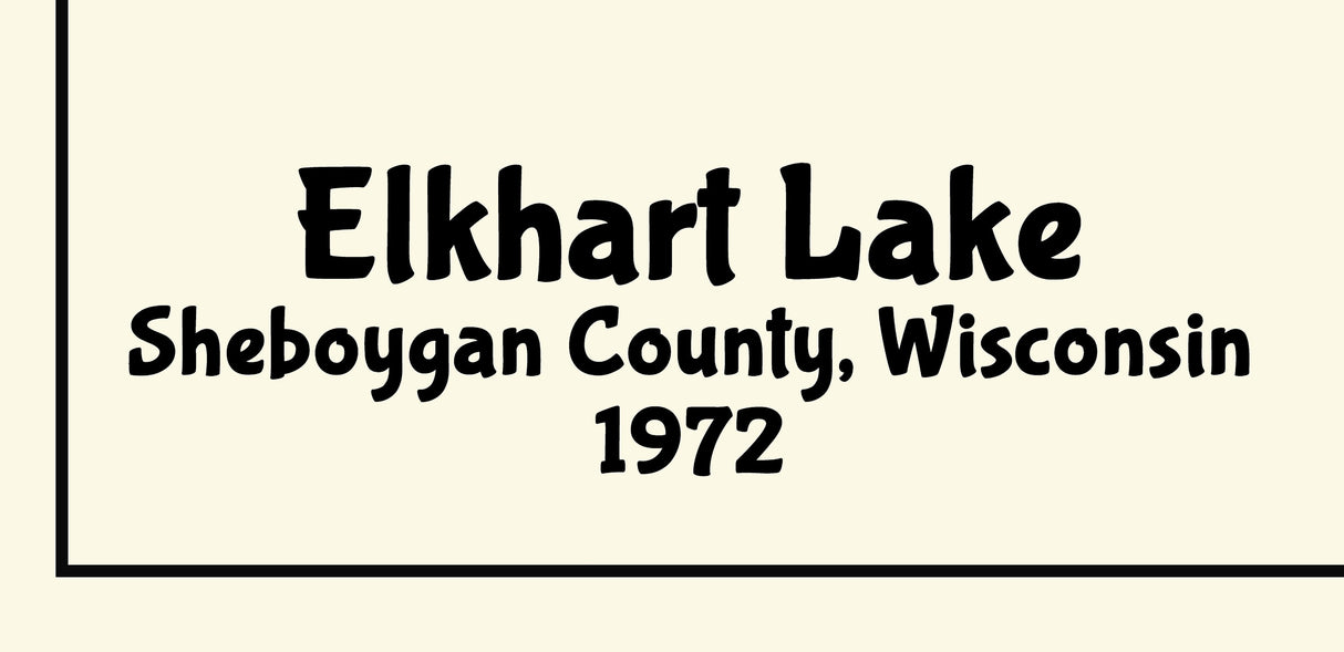 1972 Map of Elkhart Lake Sheboygan County Wisconsin