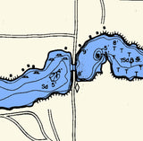 1965 Map of Friendship Lake Adams County Wisconsin