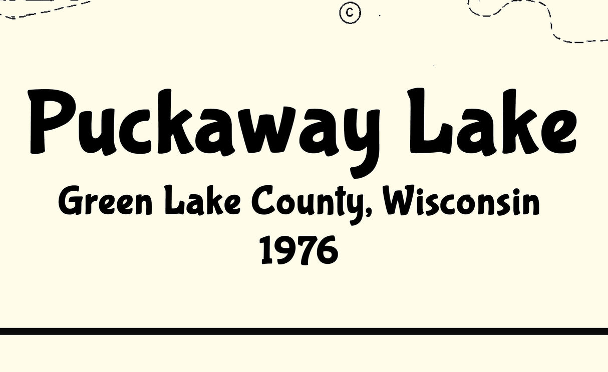 1976 Map of Puckaway Lake Green Lake County Wisconsin