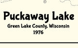 1976 Map of Puckaway Lake Green Lake County Wisconsin