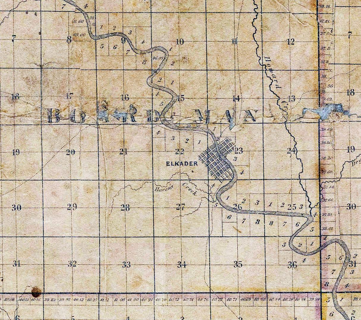 1857 Map of Clayton County Iowa