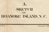 1862 Map of Roanoke Island North Carolina