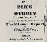 1872 Map of Pike and Dubois County Indiana