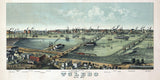 1876 Panoramic Map of Toledo Ohio