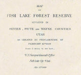 1899 Map of Fish Lake Utah Sevier Piute and Wayne County