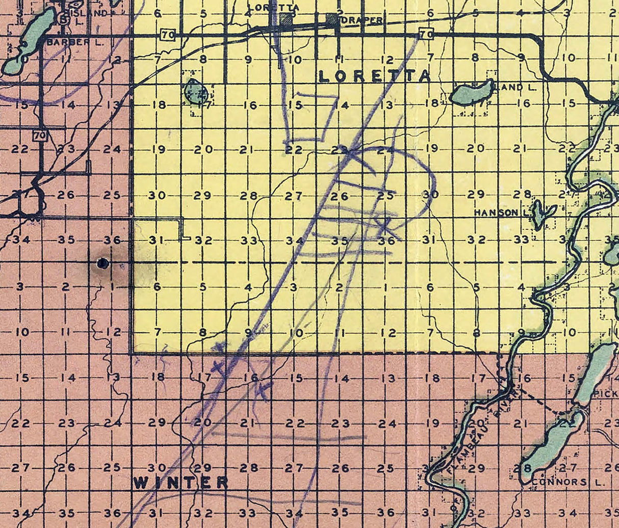 1926 Map of Sawyer County Wisconsin