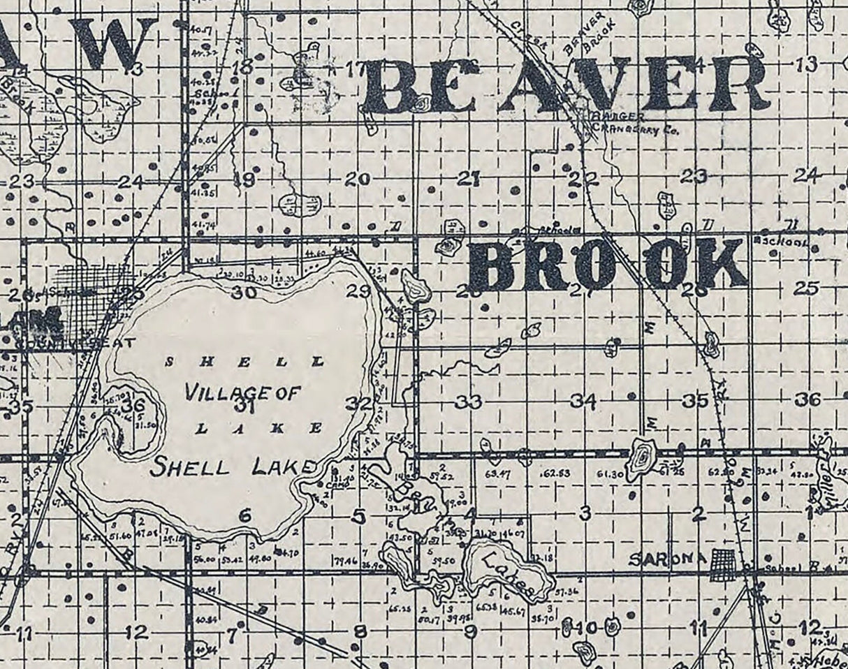 1926 Map of Washburn County Wisconsin