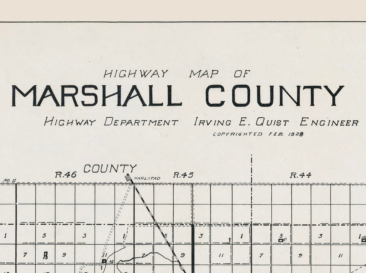 1928 Map of Marshall County Minnesota