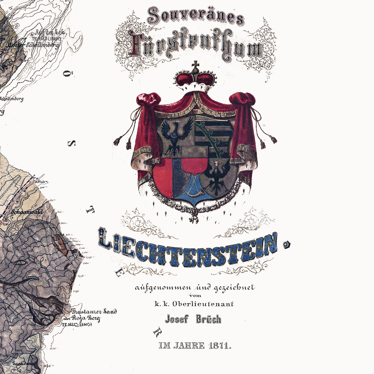 1871 Map of Liechtenstein