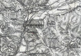 1877 Map of Staremiasto Galicia Region Austro Hungarian Empire