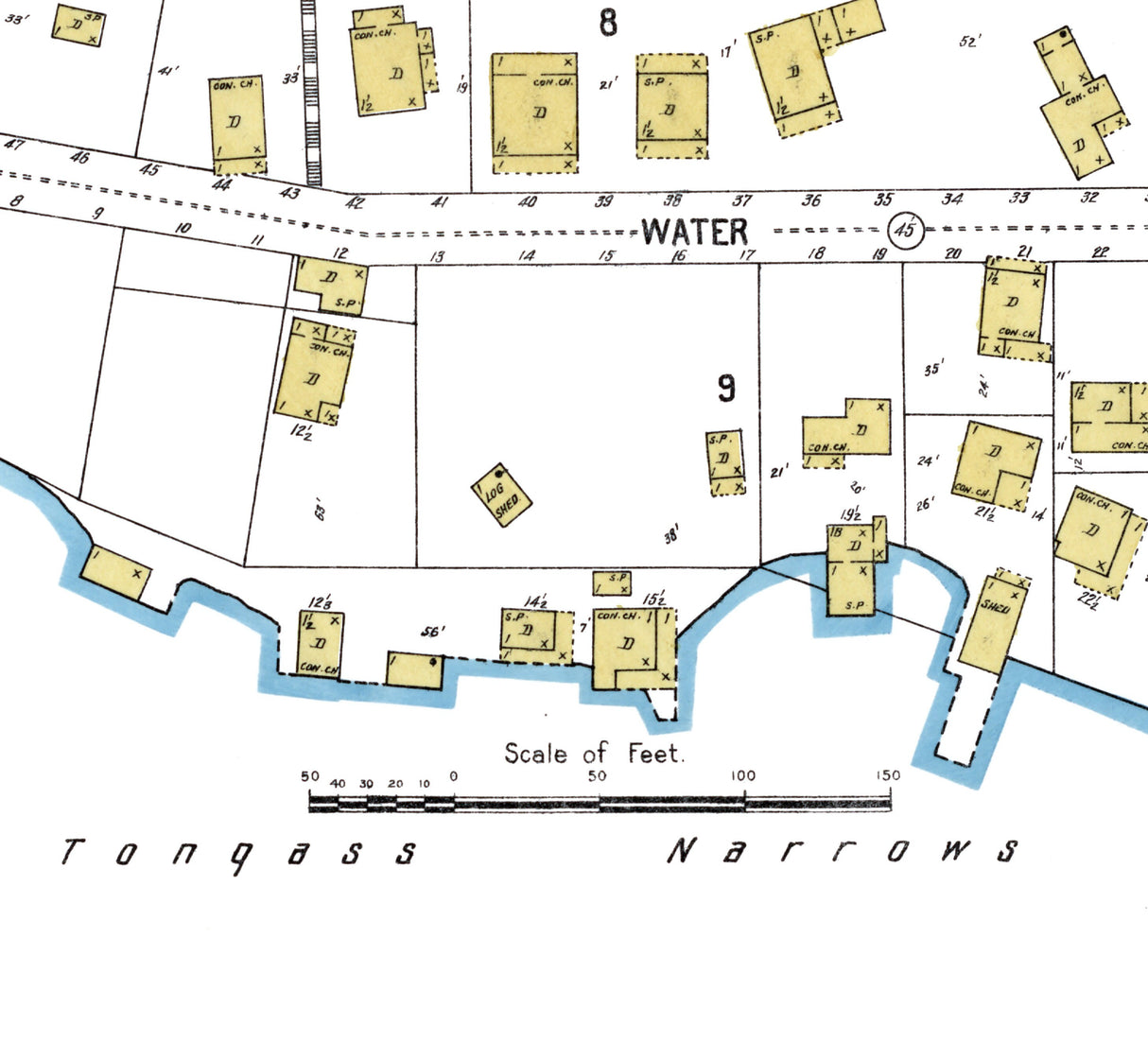 1914 Town Map of Ketchikan Alaska
