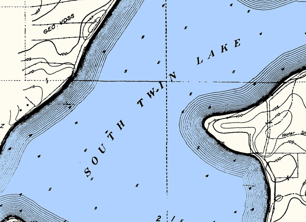 1916 Map of North & South Twin Lakes Calhoun County Iowa