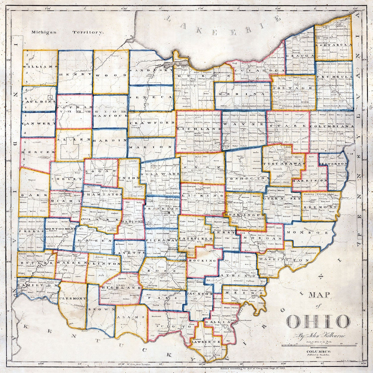 1822 Map of Ohio