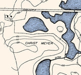 1916 Map of Tow Head Lake Calhoun County Iowa