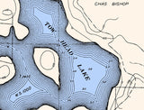 1916 Map of Tow Head Lake Calhoun County Iowa