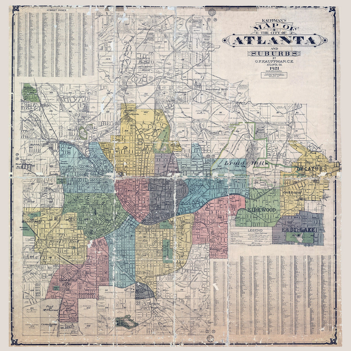 1921 Map of Atlanta Georgia