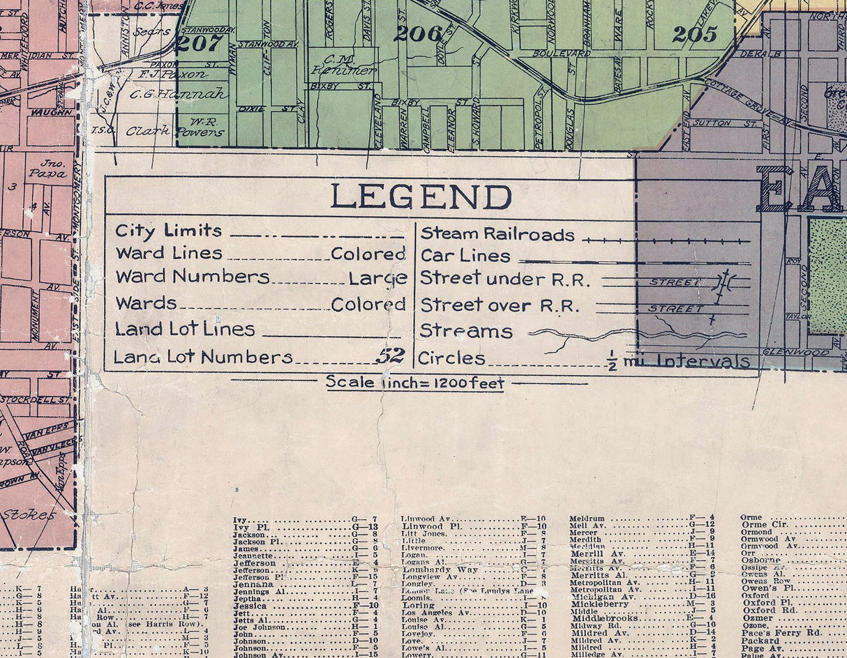 1921 Map of Atlanta Georgia