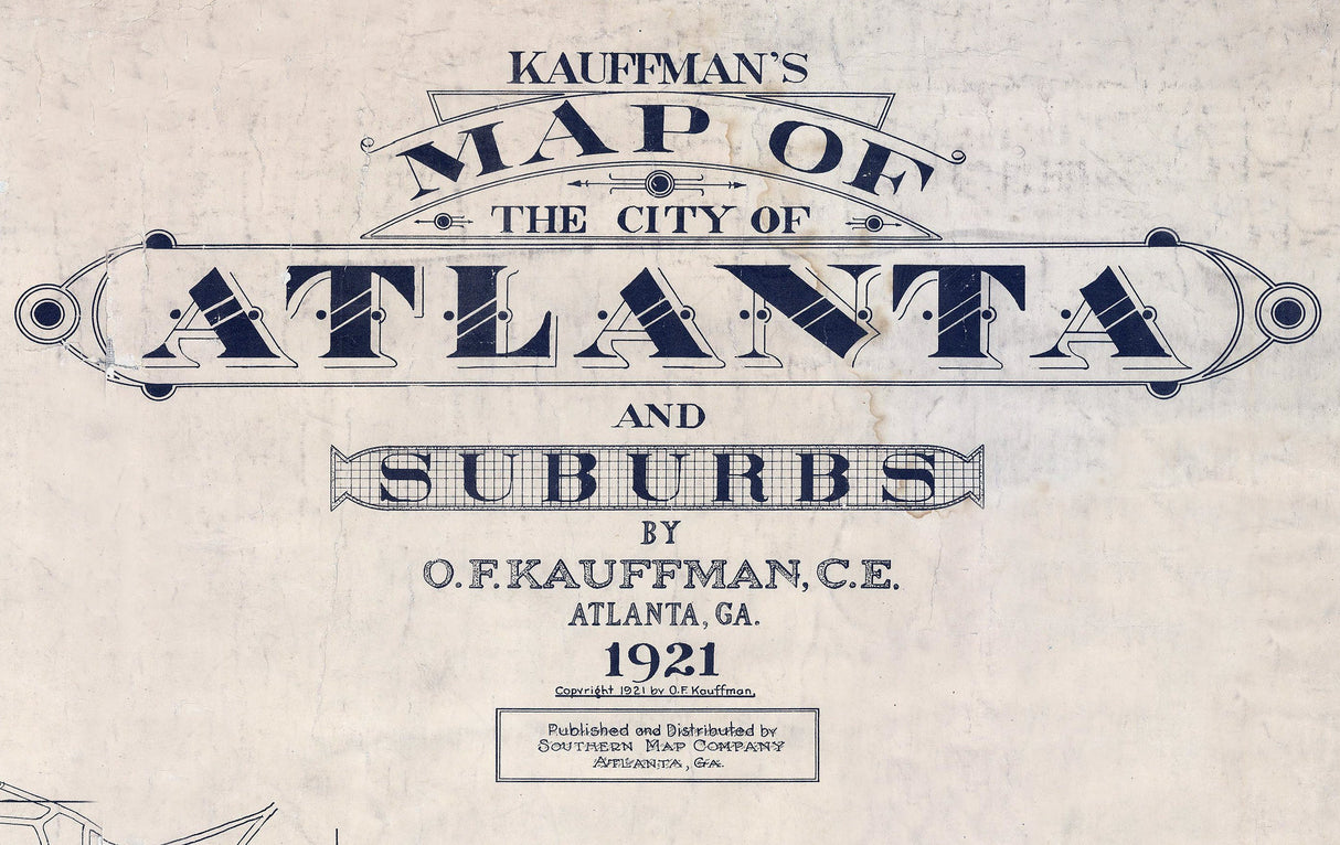 1921 Map of Atlanta Georgia