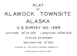 1938 Town Map of Klawock Alaska