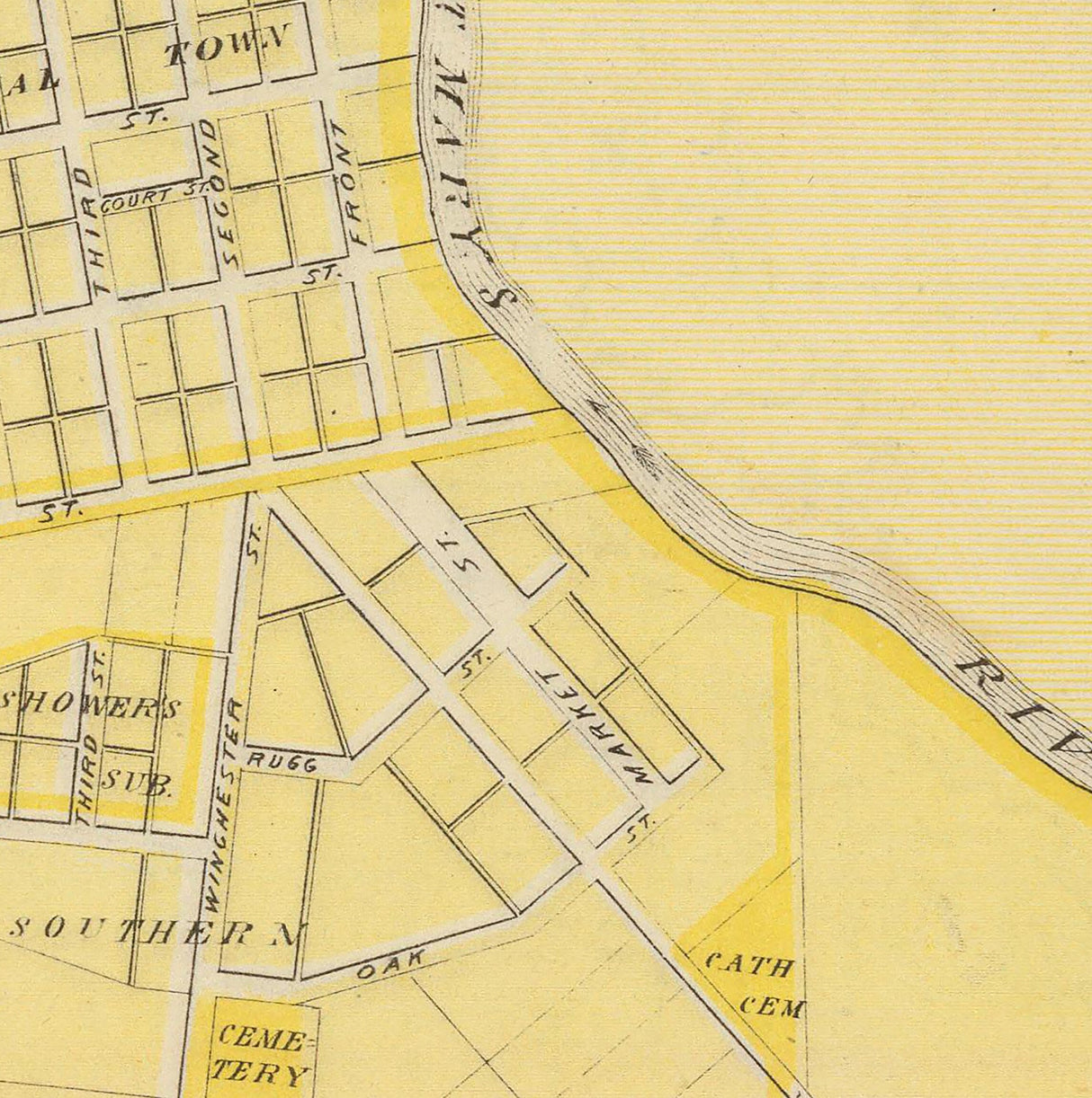 1876 Town Map of Decatur Adams County Indiana