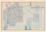 1876 Town Map of Michigan City La Porte County Indiana