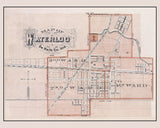 1876 Town Map of Waterloo De Kalb County Indiana