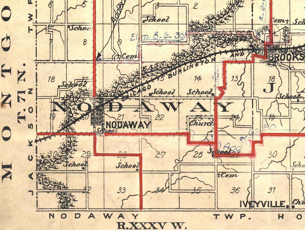 1914 Map of Adams County Iowa