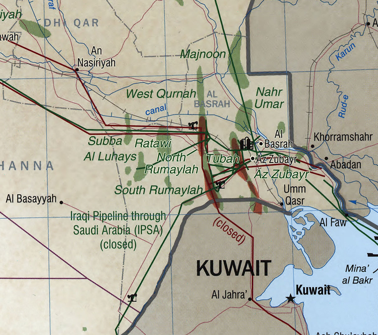 2002 Map of Iraq's Oil and Gas Infrastructure