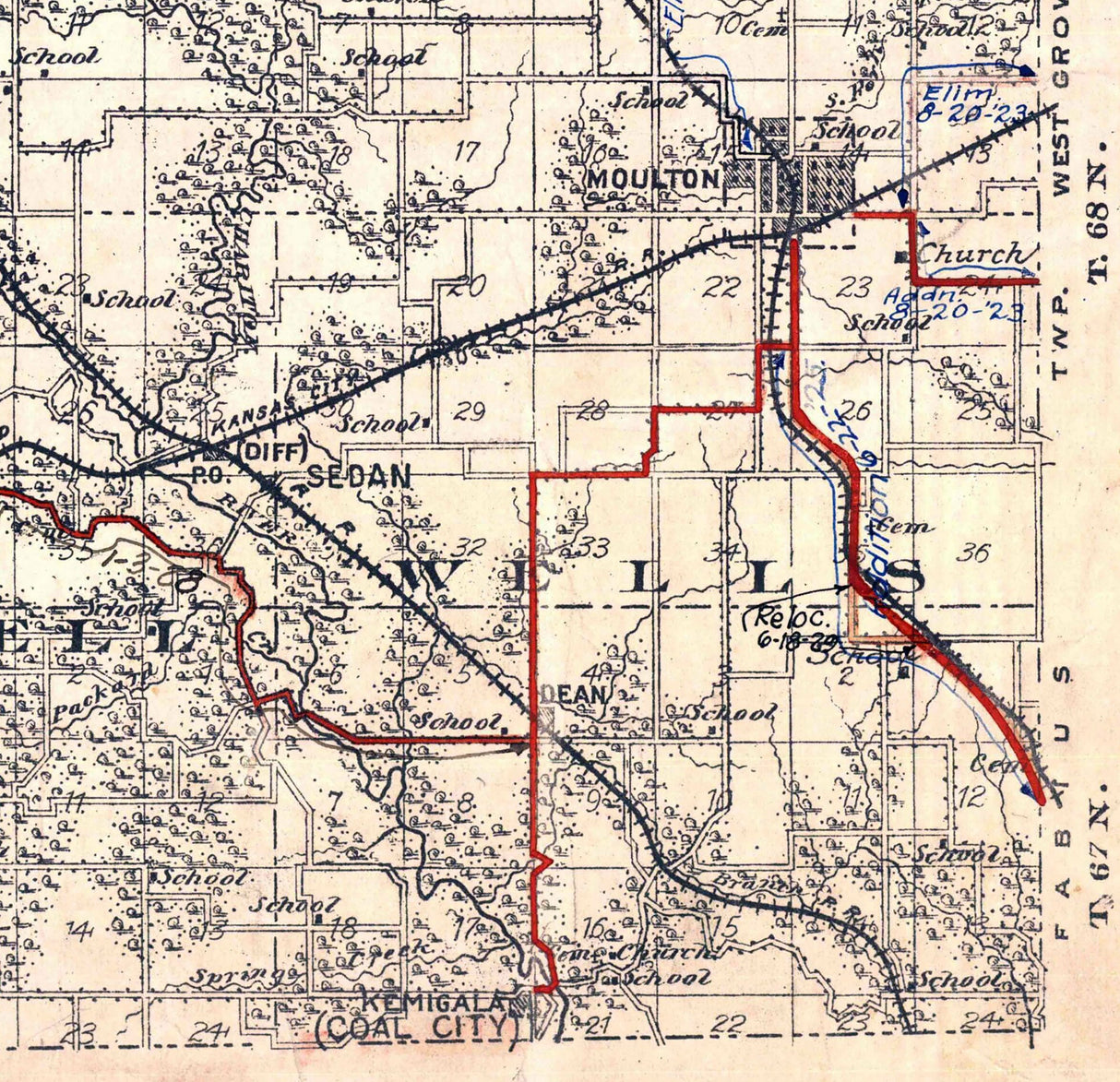 1914 Map of Appanoose County Iowa