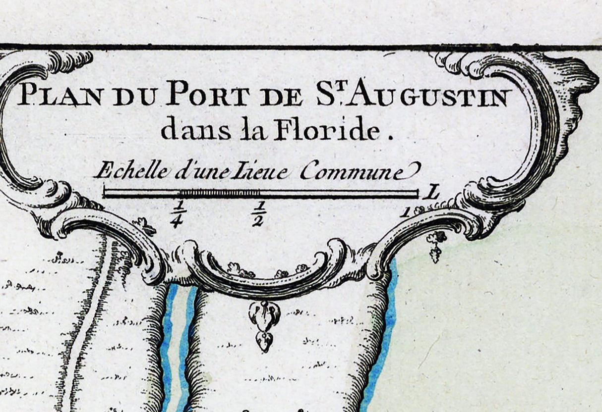 1764 Map of Saint Augustine Florida and Inlet