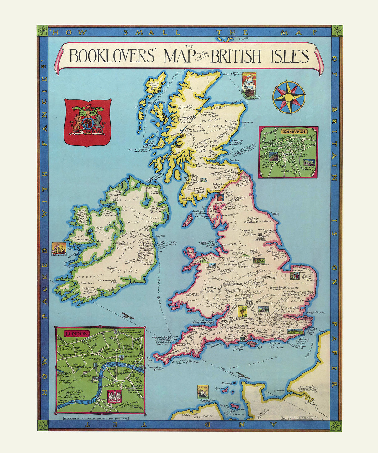 1927 Map of the British Isles United Kingdom