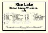1970 Map of Rice Lake Barron County Wisconsin