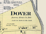 1868 Map of Dover Kent County Delaware