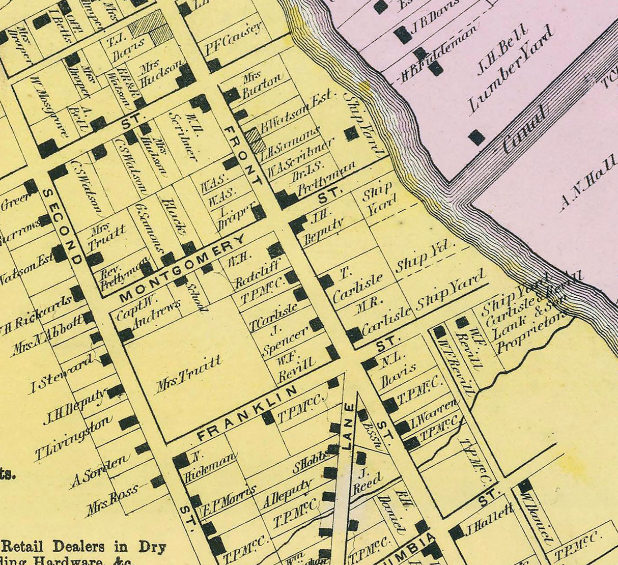 1868 Map of Milford Kent County Delaware