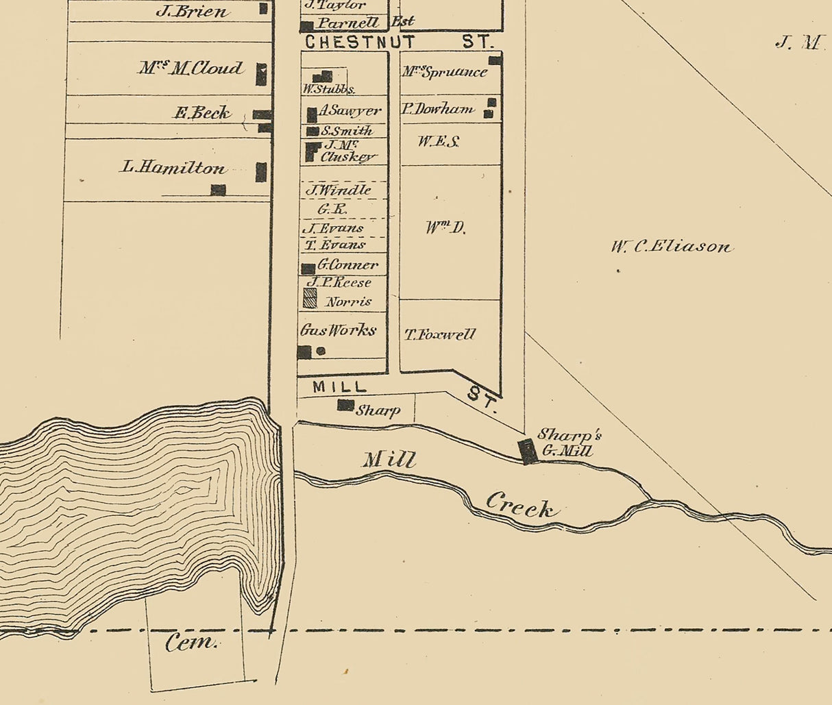 1868 Map of Smyrna Kent County Delaware