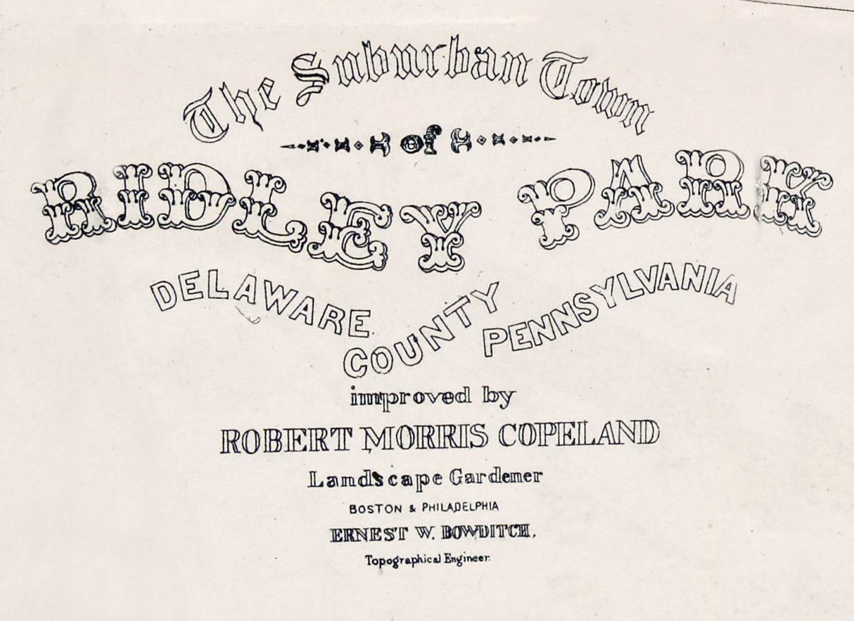 1872 Map of Ridley Park Delaware County Pennsylvania