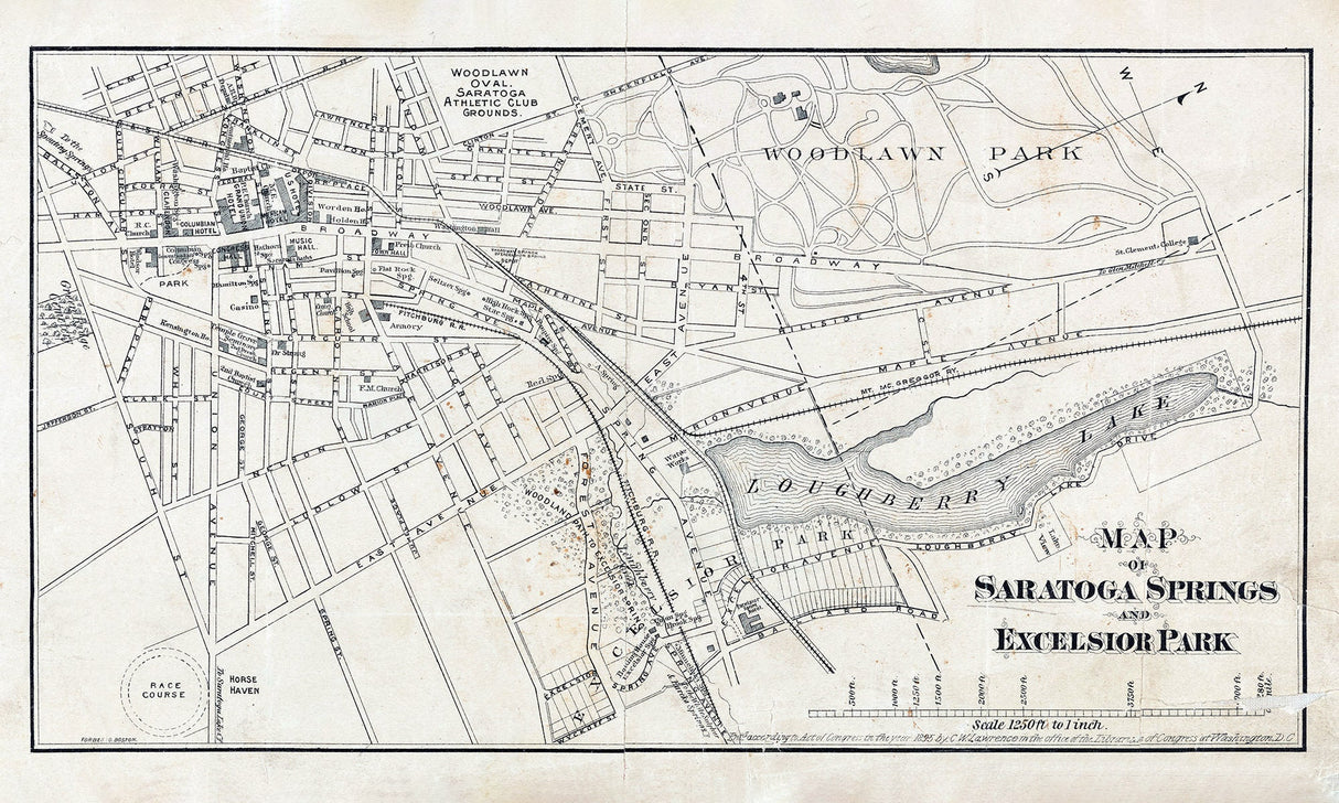 1895 Map of Saratoga Springs New York