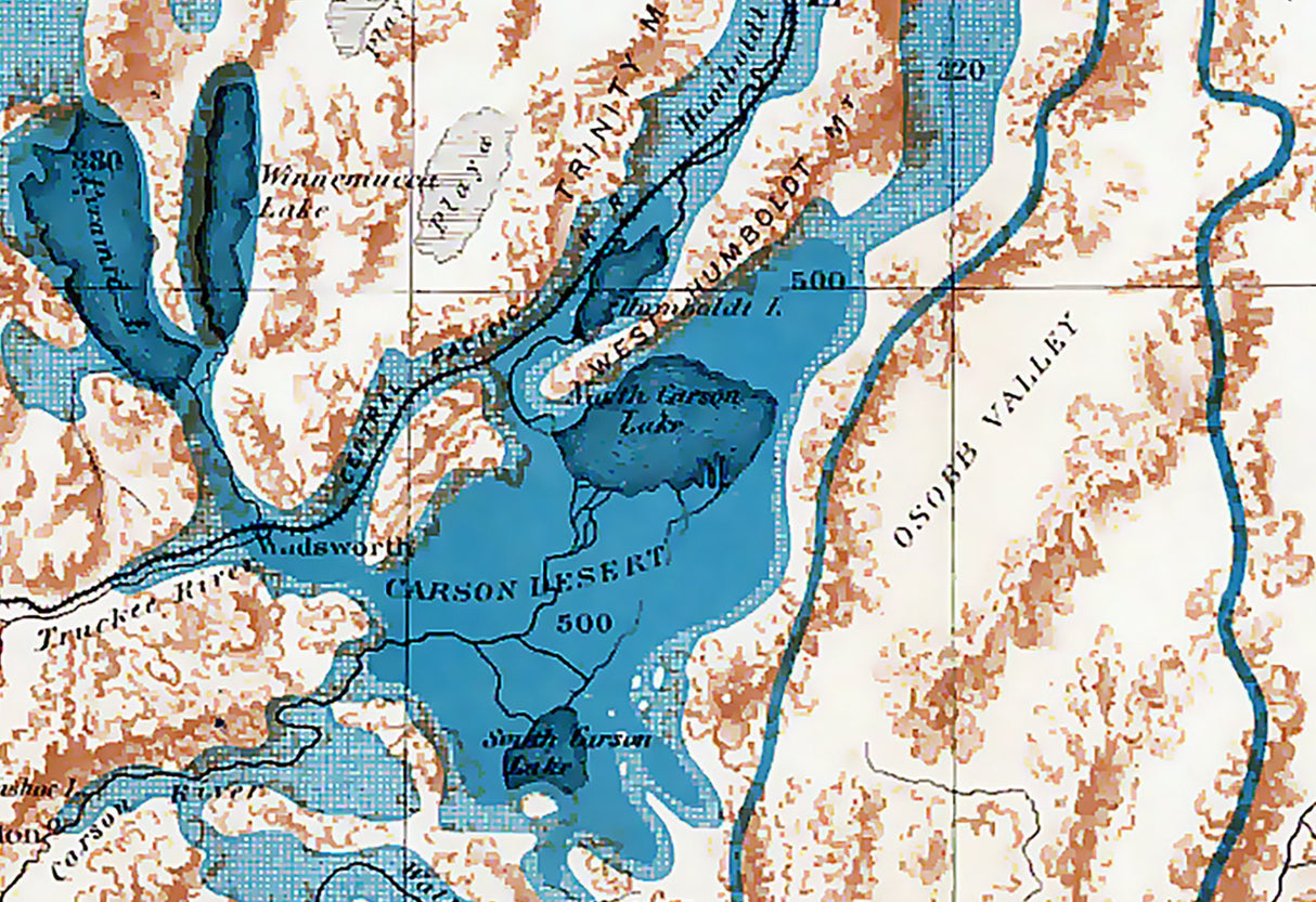 1881 Map of Lake Lahontan Nevada