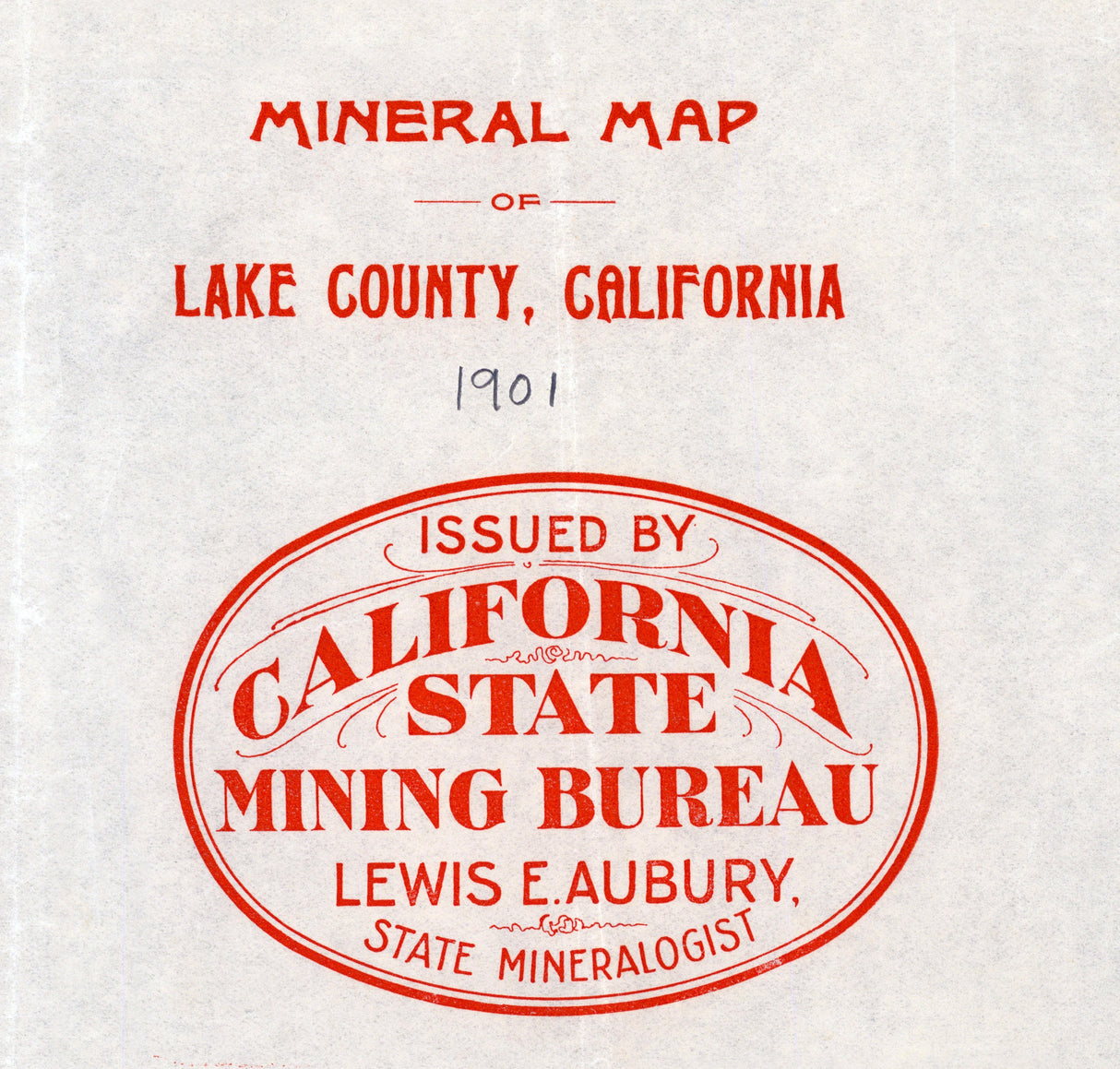 1901 Mineral Map of Lake County California