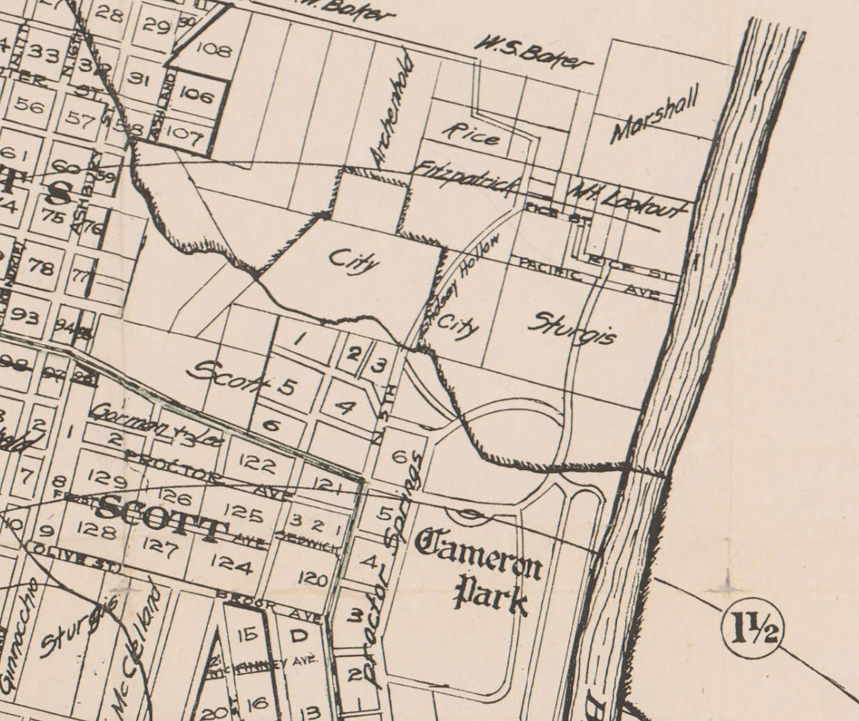 1913 Map of Waco Texas