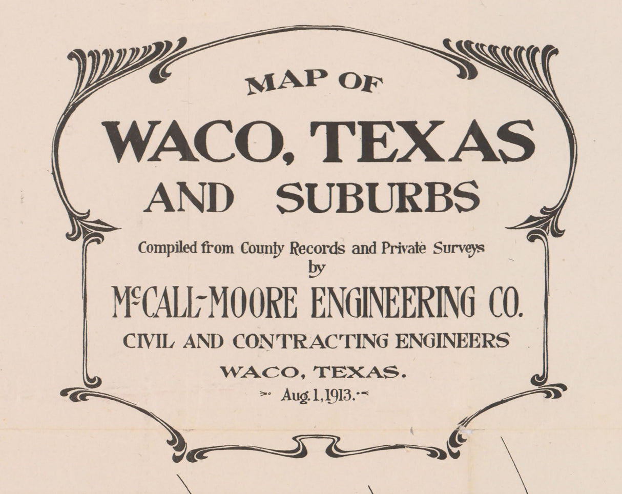1913 Map of Waco Texas