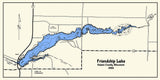 1965 Map of Friendship Lake Adams County Wisconsin